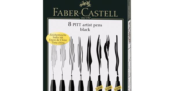 Faber Castell Pitt Pens (8 Black Pitt Artist Pens) FC167137