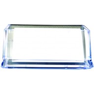 Suport plastic pentru carti de vizita pentru birou, FOSKA - transparent