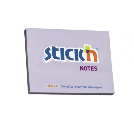 Notes autoadeziv 76 x 101 mm, 100 file, Stick"n - lila pastel