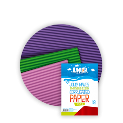 Carton ondulat A4, DIVERSE CULORI, 160 g/mp, 10 bucati/set