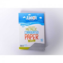 Carton ondulat metalic, A4, 276g/mp, argintiu, 10 bucati/set
