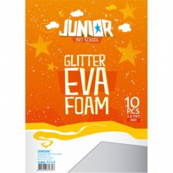 Moosgummi GLITTER A4, 2 mm, 10 bucati/set, ARGINTIU