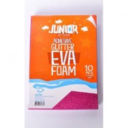 Moosgummi GLITTER cu AUTOADEZIV, A4, 2 mm, 10 bucati/set, ROZ