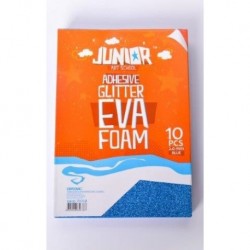 Moosgummi GLITTER cu AUTOADEZIV, A4, 2 mm, 10 bucati/set, ALBASTRU