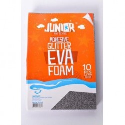 Moosgummi GLITTER cu AUTOADEZIV, A4, 2 mm, 10 bucati/set, ARGINTIU