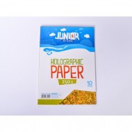 Carton HOLOGRAFIC, A4, GALBEN, 250 g/mp, 10 coli/set