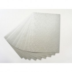 Carton METALIC EMBOSAT, A4, 250g/mp, 2 coli x 5 modele/set, ARGINTIU