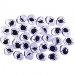 Ochisori plastic,  ovali, cu gene, 12 mm, 30 buc/set