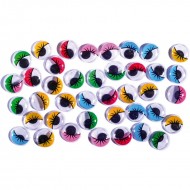 Ochisori plastic, color, cu gene, 12 mm, 40 buc/set