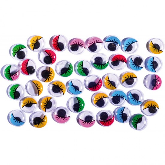 Ochisori plastic, color, cu gene, 12 mm, 40 buc/set