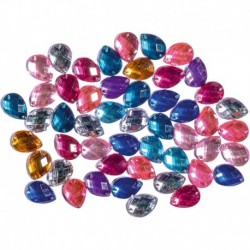 Pietricele plastic, picatura, diverse culori, 10x14 mm, 50 buc/set