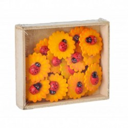 Flori lemn, cu mamarute, 20 buc/set