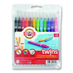 Carioca Koh-I-Noor, 2 capete, 12 culori Carioca Koh-I-Noor, 2 capete, 12 culori