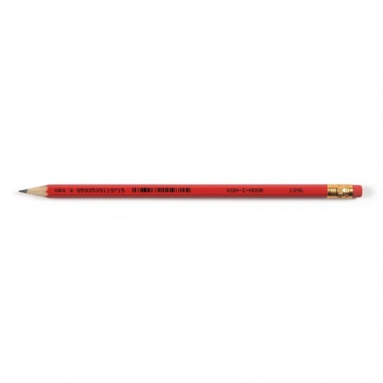 Creion grafit Koh-I-Noor, HB, cu guma, rosu