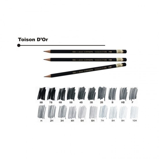 Creion tehnic Koh-I-Noor Toison D'or Art, TARIE HB, diametru mina grafit 2 - 2.5 mm