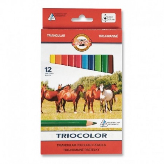 Creioane colorate Koh-I-Noor, TRIOCOLOR JUMBO, 12 culori