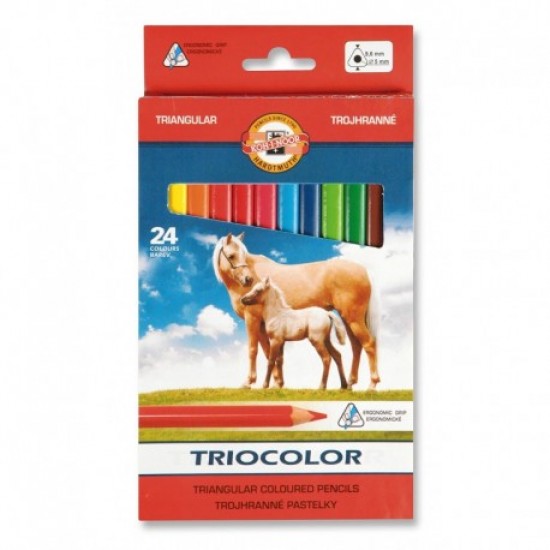 Creioane colorate Koh-I-Noor,  TRIOCOLOR JUMBO, 24 culori