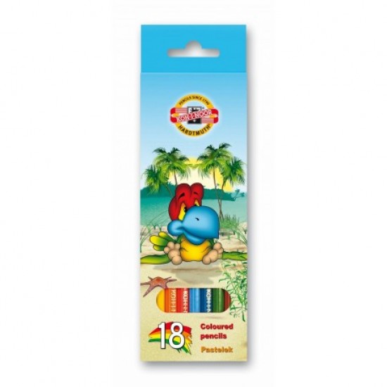 Creioane color Koh-I-Noor, LUMEA PASARILOR, 18 culori
