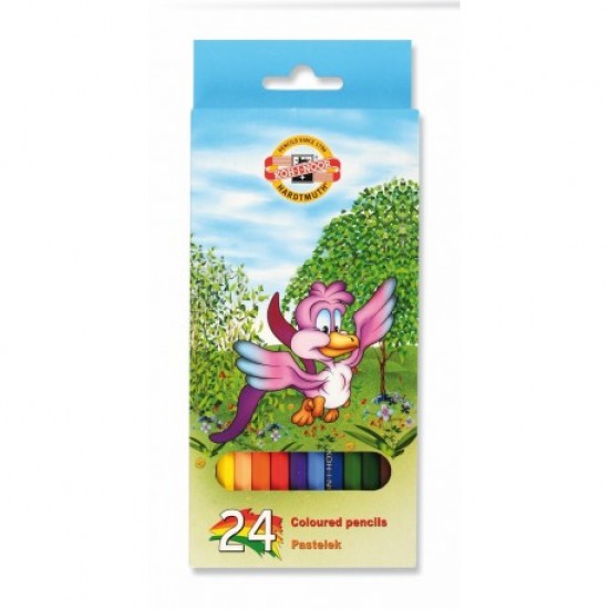 Creioane color Koh-I-Noor, LUMEA PASARILOR, 24 culori