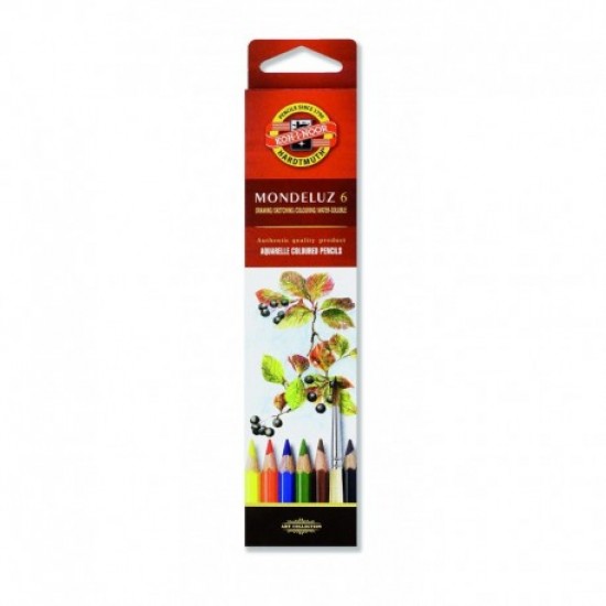 Creioane colorate Koh-I-Noor Aquarell Mondeluz FRUCTE, diametru mina 3.8 mm, 6 culori/set