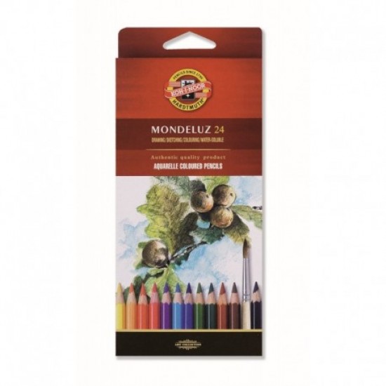 Creioane colorate Koh-I-Noor Aquarell Mondeluz FRUCTE, diametru mina 3.8 mm, 24 culori/set