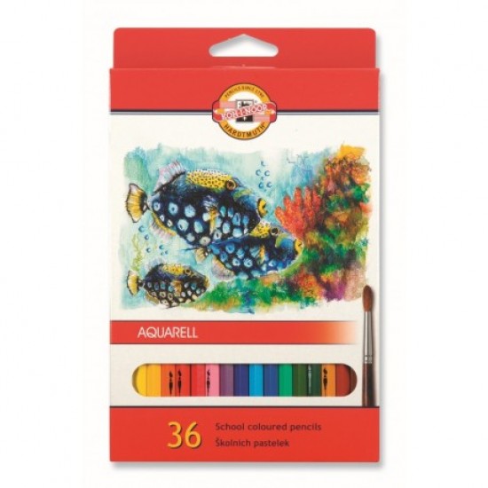 Creioane colorate  Koh-I-Noor Aquarell PESTI, diametru mina 3 mm, 36 culori/set