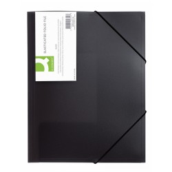 Mapa plastic cu elastic pe colturi, 400 microni, Q-Connect - negru transparent Mapa plastic cu elastic pe colturi, 400 microni, Q-Connect - negru transparent