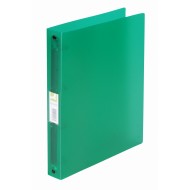Caiet mecanic 4 inele - D25mm, coperti flexibile PP, Q-Connect - verde transparent