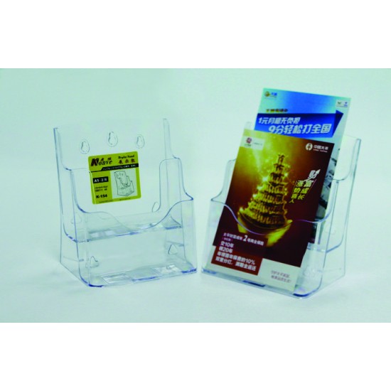 Display plastic pentru brosuri, de birou/perete, 2 x A5, KEJEA - transparent