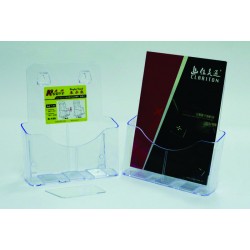 Display plastic pentru brosuri, de birou/perete, 1 x A4-portrait, KEJEA - transparent