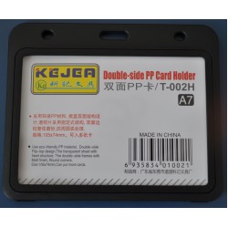 Suport PP dubla fata, pentru carduri, 105 x 74mm, orizontal, 5 buc/set, KEJEA - negru
