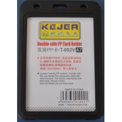 Suport PP dubla fata, pentru carduri, 74 x 105mm, vertical, 5 buc/set, KEJEA - negru
