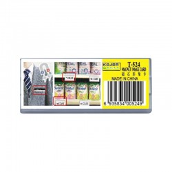 Ecuson dreptunghiular din plastic, pentru nume, magnetic, 60 x 25mm, KEJEA - transparent