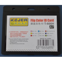 Suport PP tip flip, pentru carduri, 105 x 74mm, orizontal, 5 buc/set, KEJEA - negru Suport PP tip flip, pentru carduri, 105 x 74mm, orizontal, 5 buc/set, KEJEA - negru