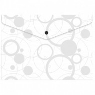 Mapa cu BUTON PP A4 Black/White A4, ALB