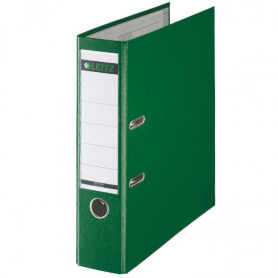 Biblioraft LEITZ 180, A4, plastifiat PP, margine metalica 80 mm - verde