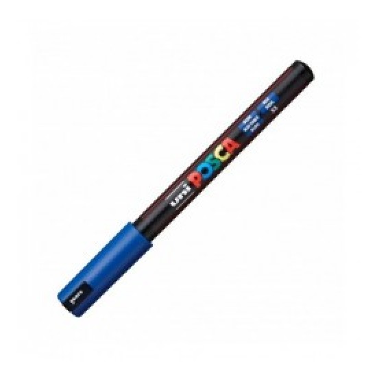 Marker UNI PC-1MR Posca 0,7 mm varf fin metalic albastru
