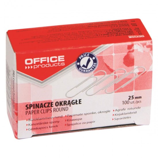 Agrafe metalice 25mm, 100/cutie, Office Products