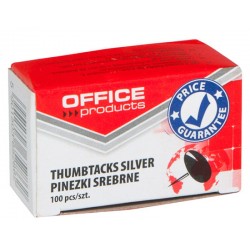 Pioneze clasice, 100 buc/cutie, Office Products - argintii