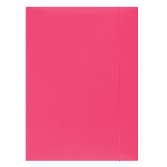 Mapa din carton plastifiat cu elastic, 300gsm, Office Products - roz