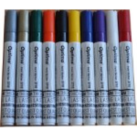 Marker cu vopsea Optima Paint 3710, varf rotund 4.5mm, grosime scriere 2-3mm - alb