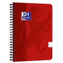 Caiet cu spirala A5, OXFORD School Touch , 70 file-90g/mp, 4 perf, coperta carton rosie - dictando