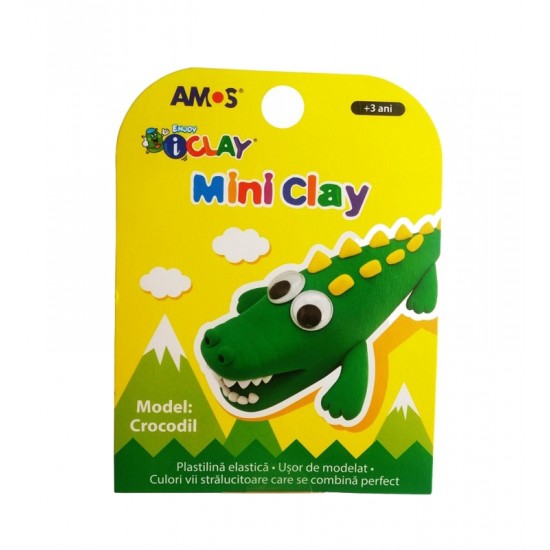 Plastilina copii model Crocodil AMOS iClay 30g mini clay