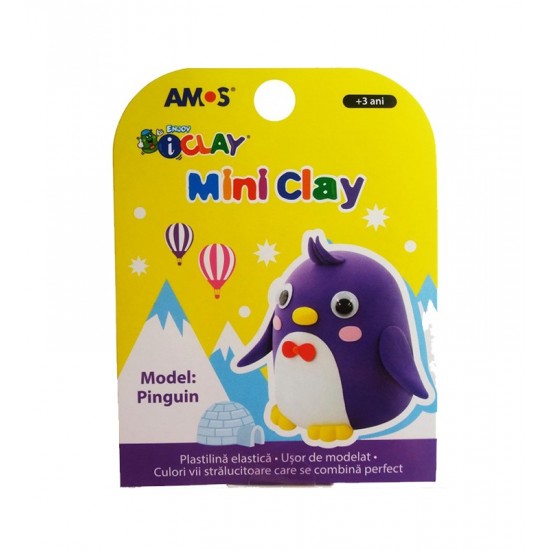 Plastilina copii model Pinguin AMOS iClay 30g mini clay