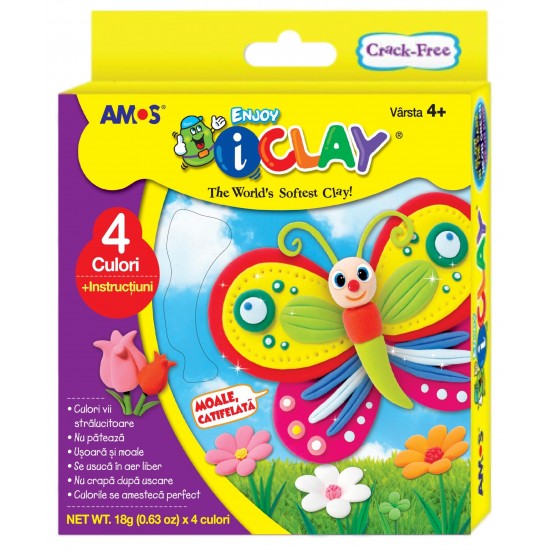 Set plastilina pentru copii AMOS iClay 4 bucati/set