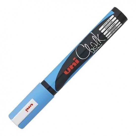 Marker cu creta lichida Uni-ball Chalk PWE-5M albastru 