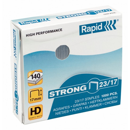 Capse RAPID Strong 23/17, 1000 buc/cutie - pentru 110-140 coli