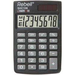Calculator de buzunar, 8 digits, 88 x 59 x 10 mm, capac din plastic, Rebell SHC108