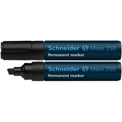 Permanent marker SCHNEIDER Maxx 250, varf tesit 2+7mm - negru Permanent marker SCHNEIDER Maxx 250, varf tesit 2+7mm - negru