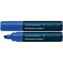 Permanent marker SCHNEIDER Maxx 250, varf tesit 2+7mm - albastru Permanent marker SCHNEIDER Maxx 250, varf tesit 2+7mm - albastru